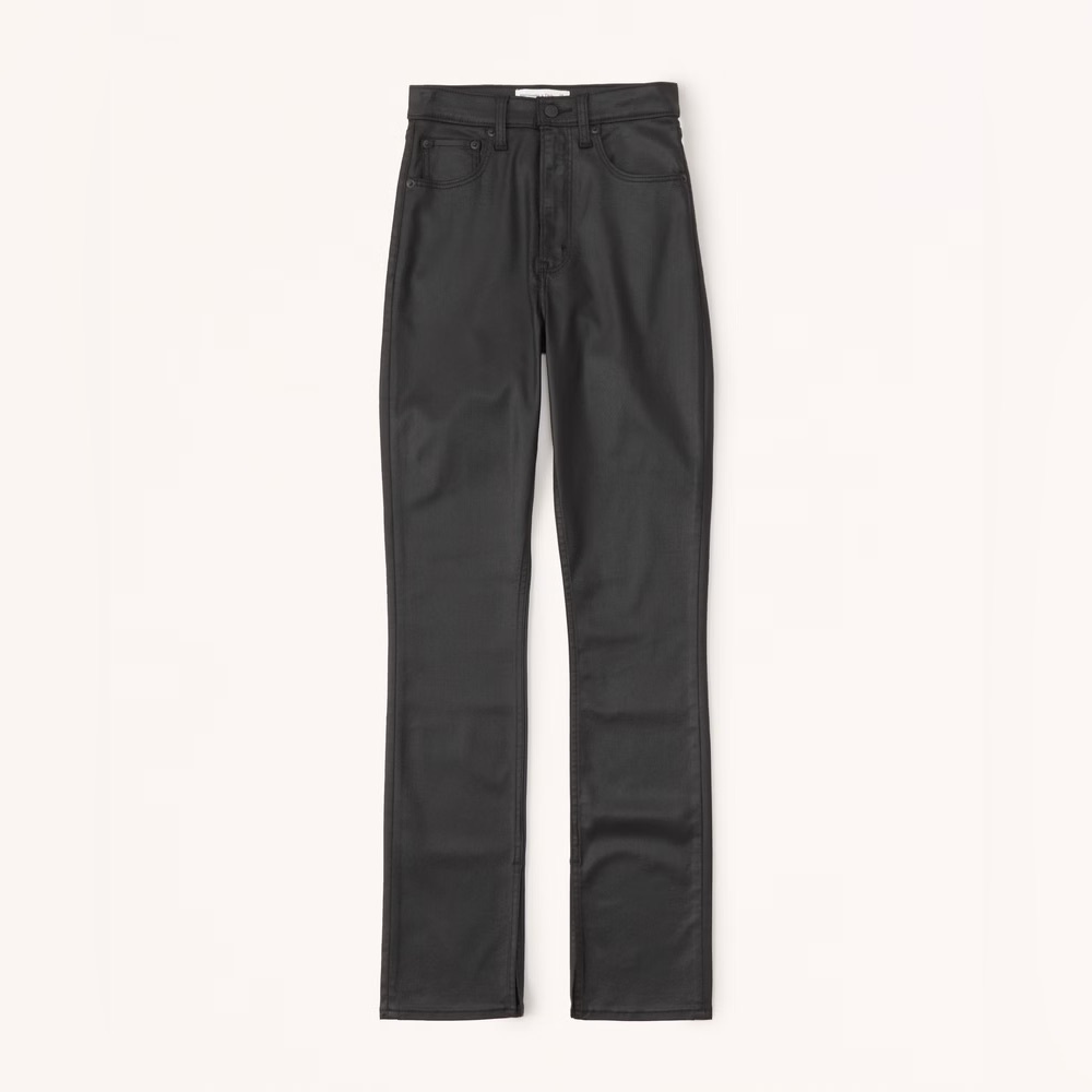 Abercrombie pleather Ultra High Rise 90s Slim Straight Jean SIZE 27 REGU…